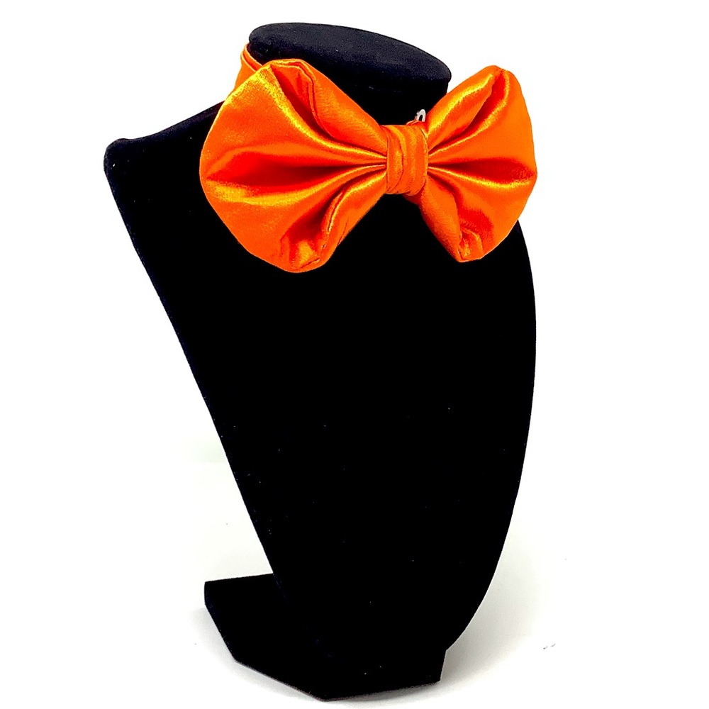 Orange Silky Solid Handcrafted Bow Tie